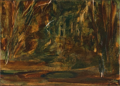 Forest Clearing, 10" x 14", mixed media on canvas, 2008.